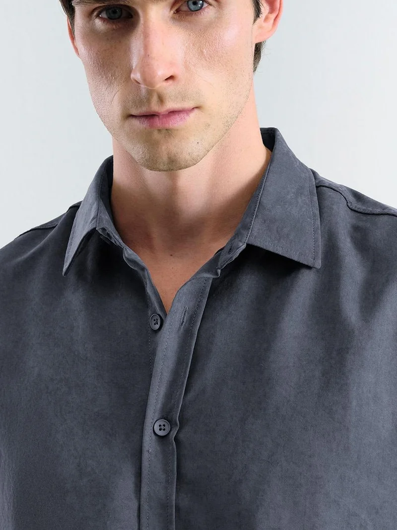 جيستو GIESTO Regular Fit Poplin Shirt with Button Closure